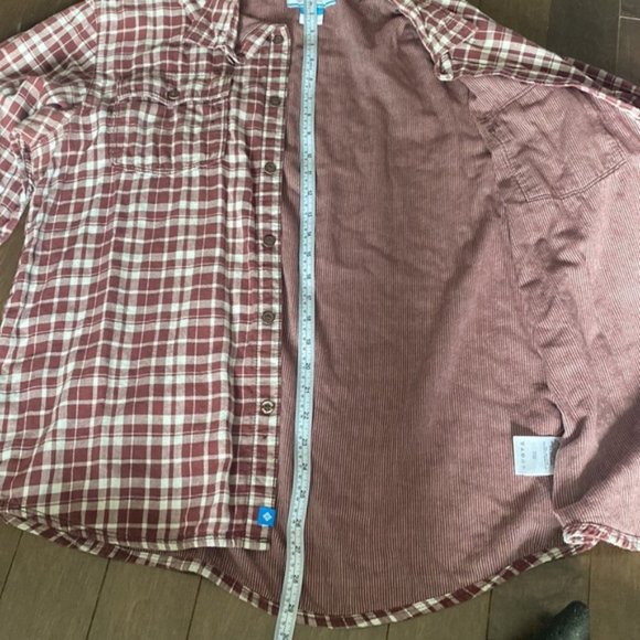 Columbia burgundy plaid button down shirt size large - Picture 6 of 6